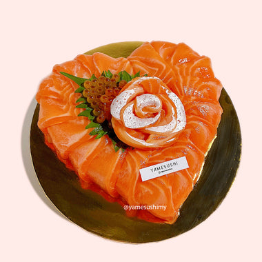 Heart Shaped Salmon Toro Cake